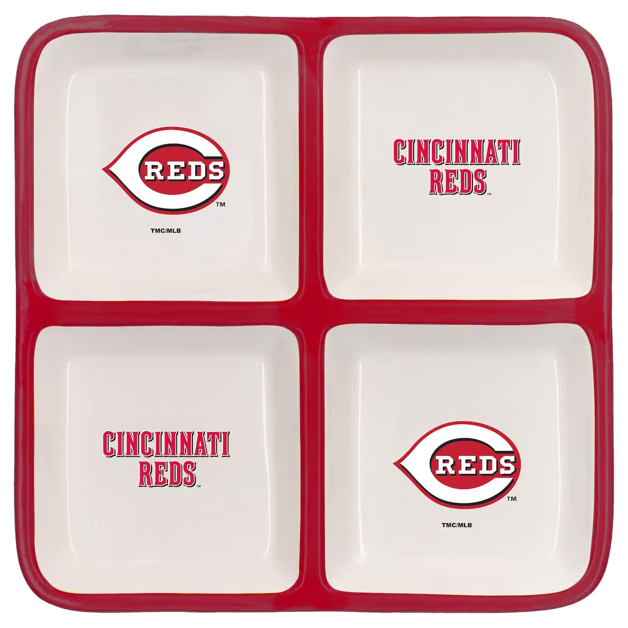 The Memory Company MLB 4 Section Square Ceramic Tray